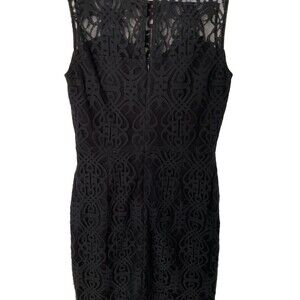CECE by CYNTHIA STEFFE Black Floral Lace Sleeveless Summer Dress‎ Size 2